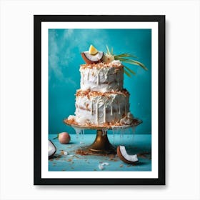 Cake With Coconuts sweet food Art Print