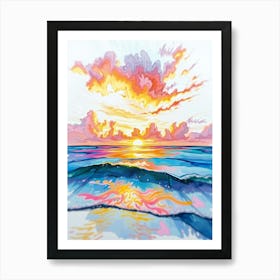 Sunset On The Beach 12 Art Print