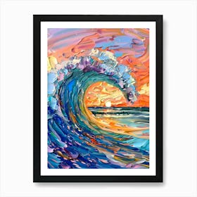 Colourful Wave Painting Surf Print Art Print