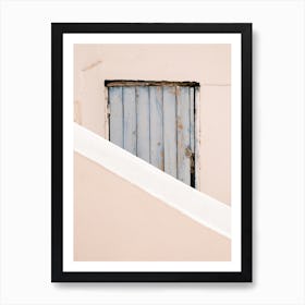 Blue door behind wall in Eivissa // Ibiza Travel Photography Art Print