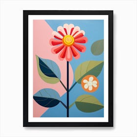 Zinnia 4 Hilma Af Klint Inspired Pastel Flower Painting Art Print