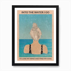 Into The Water Silver Bathroom Art Print