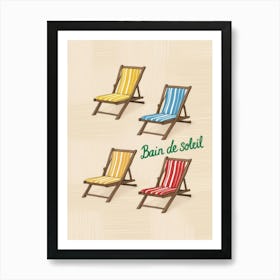 Beach Chairs 3 Art Print