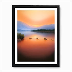 Sunset Over Lake Art Print