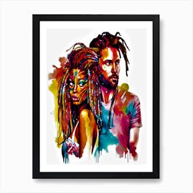 We Fit - Man And Woman With Dreadlocks Art Print