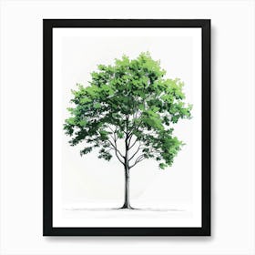 Beech Tree Pixel Illustration 1 Art Print
