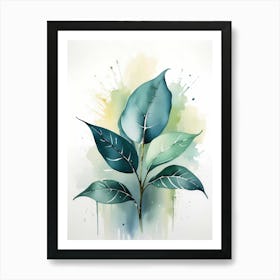 Watercolor Of A Leaf Art Print