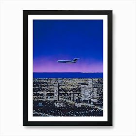 Hiroshi Nagai - City Pop At Night, Air Plane Art Print