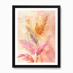 Watercolor Of Palm Leaves Art Print