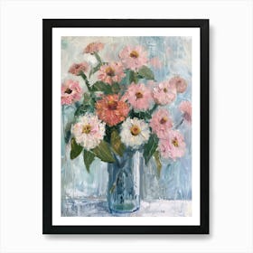 A World Of Flowers Zinnia 3 Painting Art Print