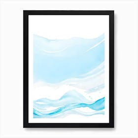 Blue Ocean Wave Watercolor Vertical Composition 102 Art Print