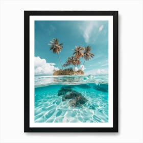 Underwater Tropical Island Art Print