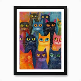 Colorful Cats 1 Art Print