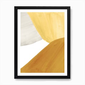 Yellow And White Abstract Painting Art Print