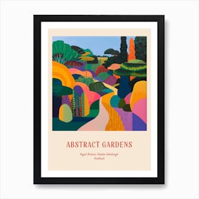 Colourful Gardens Royal Botanic Garden Edinburgh Scotland 4 Red Poster Art Print