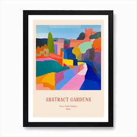 Colourful Gardens Powis Castle Gardens Wales 5 Red Poster Art Print