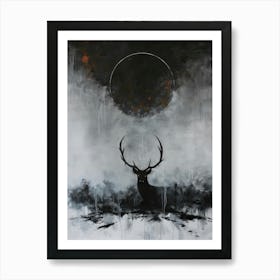 Deer In The Moonlight 13 Art Print