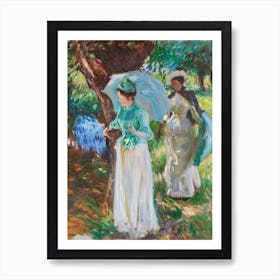 Two Girls With Parasols, John Singer Sargent Art Print