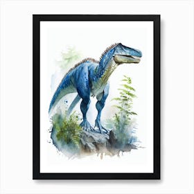 Cryolophosaurus 1 Watercolour Dinosaur Art Print