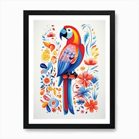 Scandinavian Bird Illustration Macaw 4 Art Print