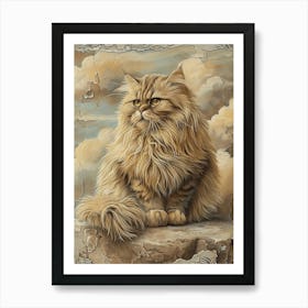 Himalayan Cat Relief Illustration 4 Poster