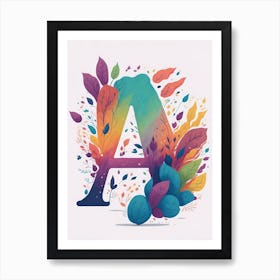 Colorful Letter A Illustration 95 Art Print