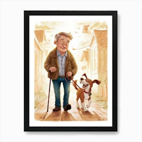 Old Man And Dog Art Print