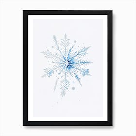 Ice, Snowflakes, Pencil Illustration 2 Art Print