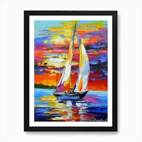 Sailboat in bright weather Art Print