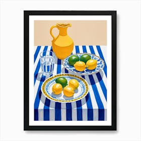 Lemons On A Table Art Print