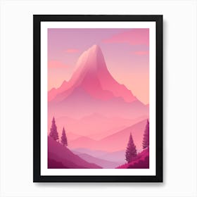 Misty Mountains Vertical Background In Pink Tone 21 Art Print