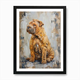 Chinese Shar Pei Acrylic Painting 3 Art Print