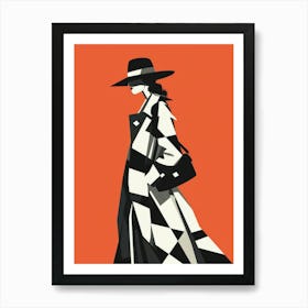 Woman In A Trench Coat Art Print