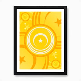 Geometric Abstract Glyph in Happy Yellow and Orange n.0037 Art Print