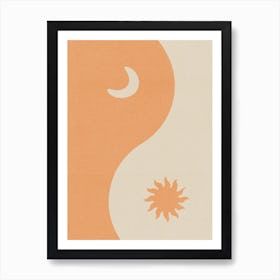 Moon And Sun Yin Yang Print Boho Wall Decor Housewarming Gift DIGITAL DOWNLOAD Art Print