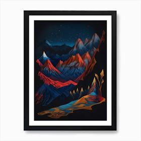 A Colorful Mountain Landscape ver 4 Art Print