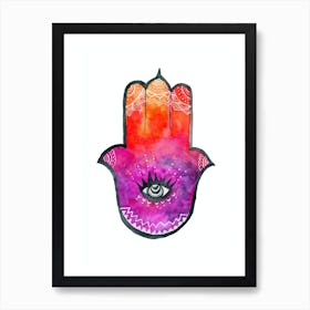 Hamsa Hand , Boho Decor Art Print