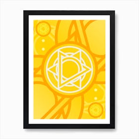 Geometric Abstract Glyph in Happy Yellow and Orange n.0050 Art Print