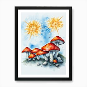 Mushroom Painting 7 Art Print