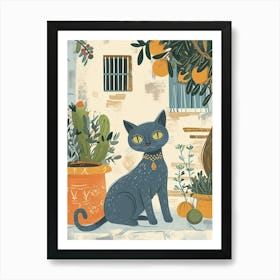 Russian Blue Storybook Illustration 1 Art Print