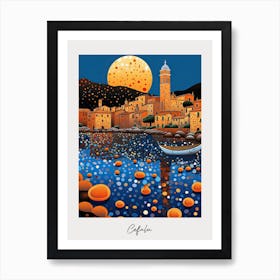 Poster Of Cefalu, Italy, Illustration In The Style Of Pop Art 4 Art Print