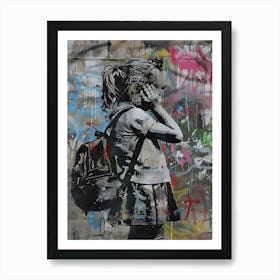 Sad Girl Banksy Art Art Print