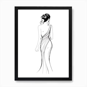 Line Art Woman Body 24 Art Print