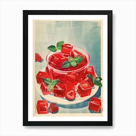 Red Jelly Vintage Cookbook Inspired 1 Art Print