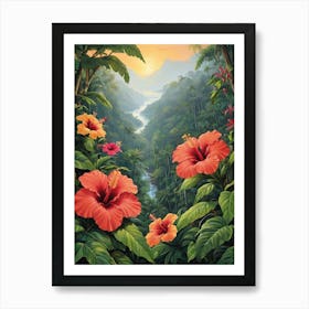 Beautiful Hibiscus Flower Art Print