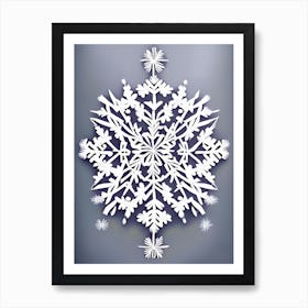 Winter Snowflake Pattern, Snowflakes, Marker Art 5 Art Print