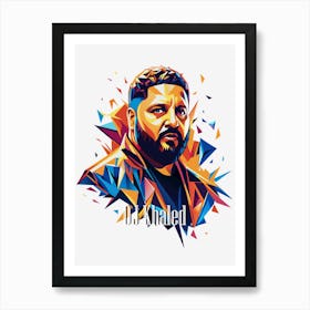 Dj Khaled 01 Portrait Music Icon Style WPAP Pop Art Art Print