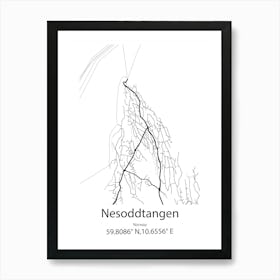 Nesoddtangen,Norway Minimalist Map Art Print