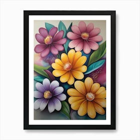 Beautiful Vintage Flower Painting Art Print