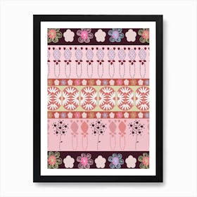 Decorative Border Pink Art Print